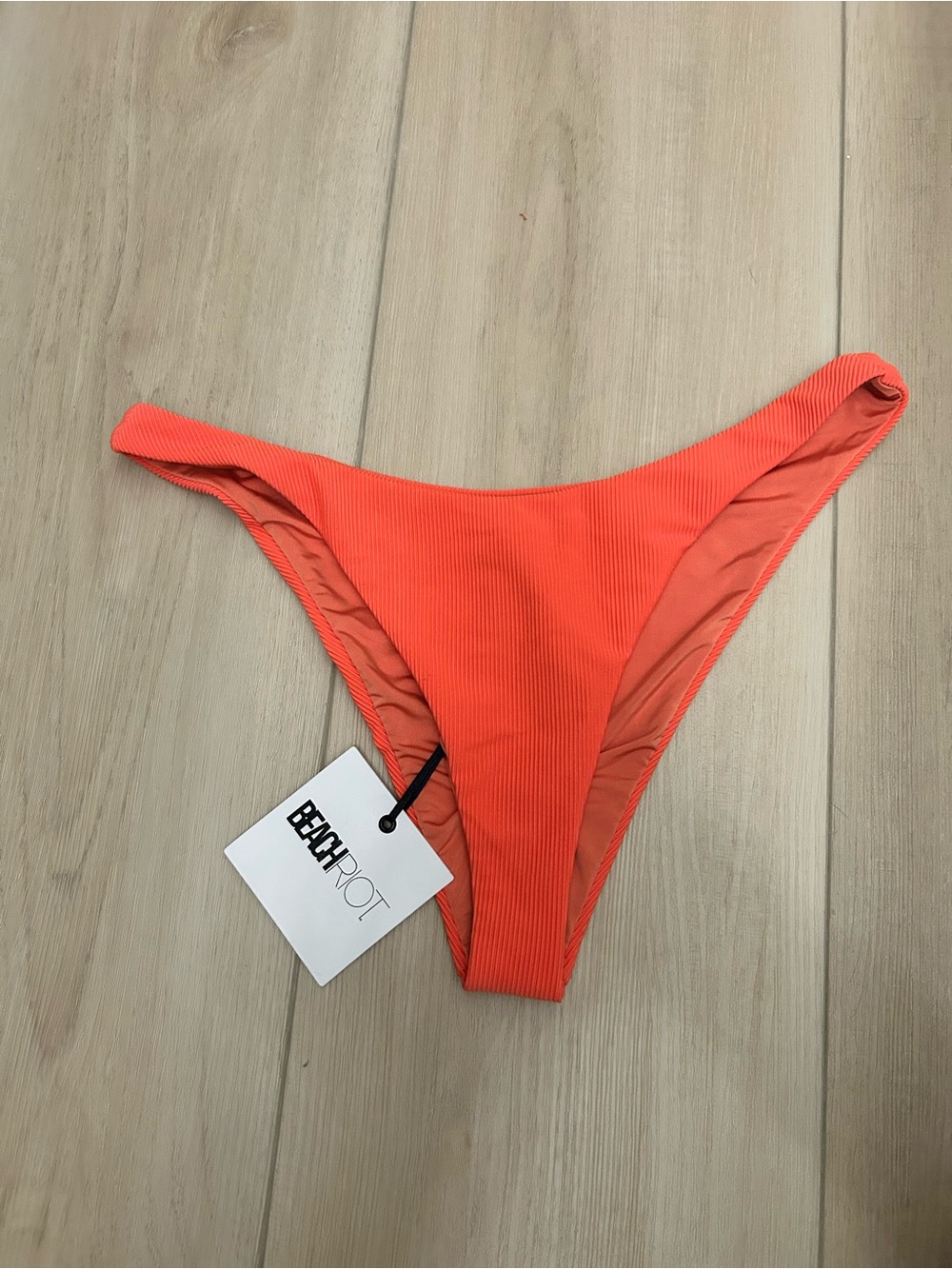 adidas Neon Coral Ribbed Bikini Bottom